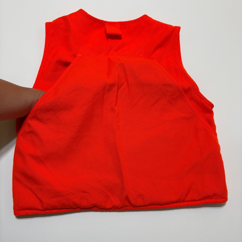 Cabelas Womens Outdoor Hunting Gorpcore Gear Vest Size Small Orange Cargo Pocket - Picture 4 of 10